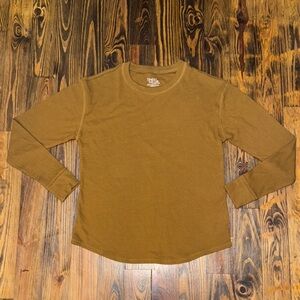 Time and Tru Waffle Knit Pullover Thermal in Rich Tan